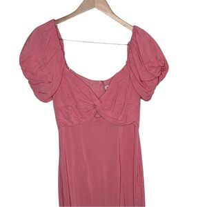 ML Monique Lhuillier Pink Twist Midi Dress Women Size 12 Blemish